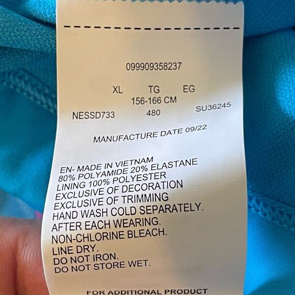 Nike Blue Lightening Cropped Swim Top NWT XL - Picture 6 of 7